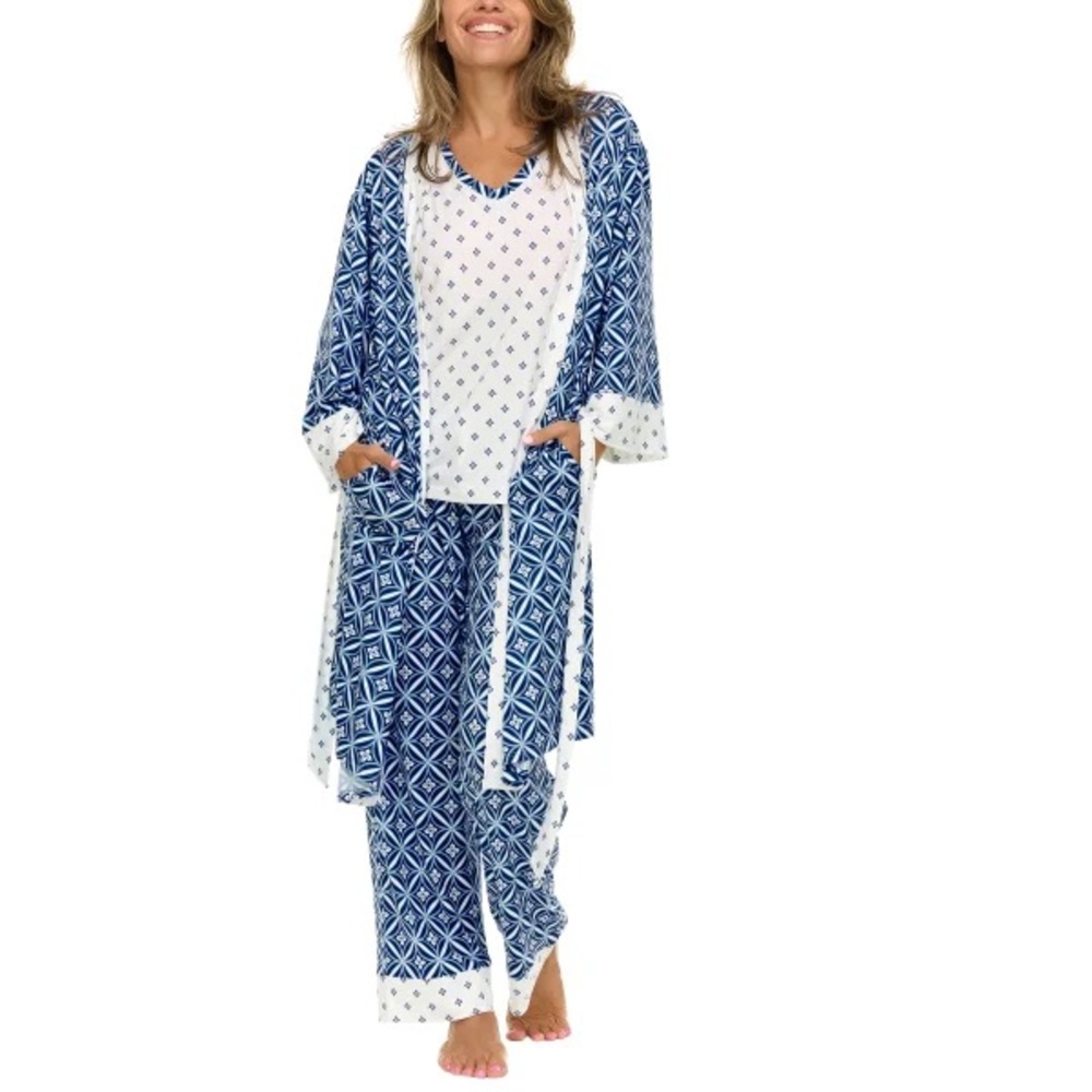 Flora Nikrooz Women's Robe and Pajama Set size L/G NWT